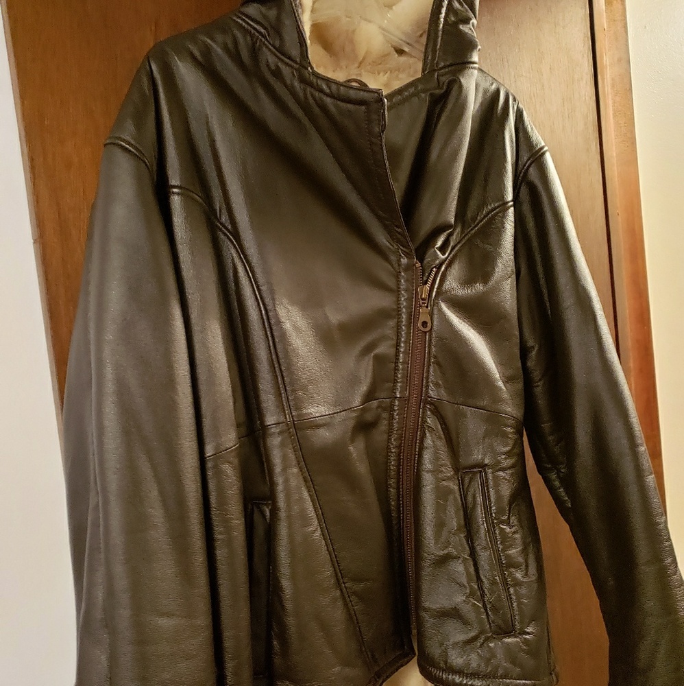 Authentic Brown Leather coat